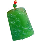 Brazil Agate Ice Chrysotile Landscape Pendant for Men and Women