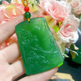 Brazil Agate Ice Chrysotile Landscape Pendant for Men and Women