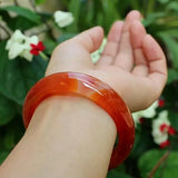 Brazil Natural Silk Red Agate Chalcedony Bracelet Women's Birthday Jewelry