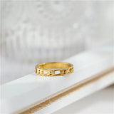 Brazil Retro French Hollow Out Chain Rings Female Titanium Steel