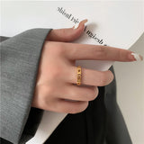 Brazil Retro French Hollow Out Chain Rings Female Titanium Steel