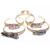 Brazilian Agate Bracelet Geode Raw Stone Open Cuff Bangle Women Healing Crystal