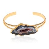 Brazilian Agate Bracelet Geode Raw Stone Open Cuff Bangle Women Healing Crystal