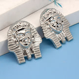 Brazilian Clip Earrings African Dubai 24k Plated Jewelry Pharaoh Pattern