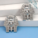 Brazilian Clip Earrings African Dubai 24k Plated Jewelry Pharaoh Pattern