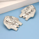 Brazilian Clip Earrings African Dubai 24k Plated Jewelry Pharaoh Pattern