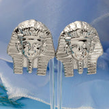 Brazilian Clip Earrings African Dubai 24k Plated Jewelry Pharaoh Pattern