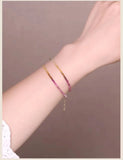 Brazilian Tourmaline Bracelet Multicolor Beaded 14K Plated Jewelry for Women