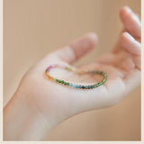 Brazilian Tourmaline Bracelet Multicolor Beaded 14K Plated Jewelry for Women