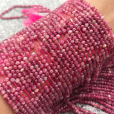 Brazilian Pink Tourmaline 3x5mm Faceted Roundel Gemstone Bead 15in