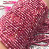Brazilian Pink Tourmaline 3x5mm Faceted Roundel Gemstone Bead 15in