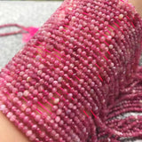 Brazilian Pink Tourmaline 3x5mm Faceted Roundel Gemstone Bead 15in