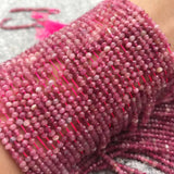 Brazilian Pink Tourmaline 3x5mm Faceted Roundel Gemstone Bead 15in