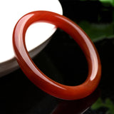 Brazilian Red Agate Chalcedony Round Bracelet for Women's Animal Year