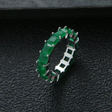 Brazilian Wave Rainbow CZ Stack Ring for Women