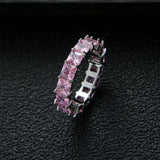 Brazilian Wave Rainbow CZ Stack Ring for Women