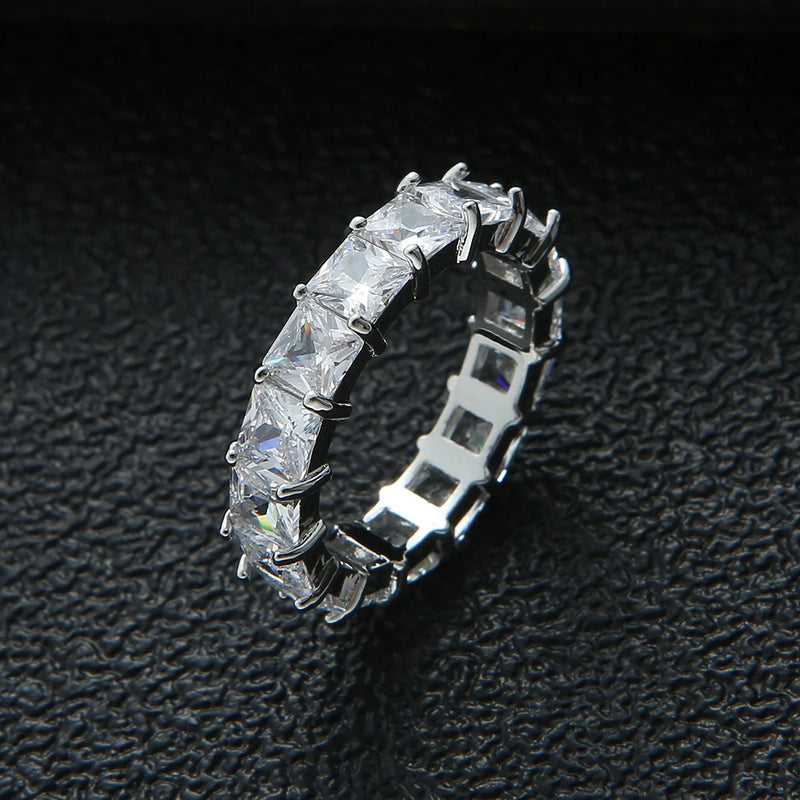 Brazilian Wave Rainbow CZ Stack Ring for Women