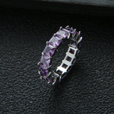 Brazilian Wave Rainbow CZ Stack Ring for Women