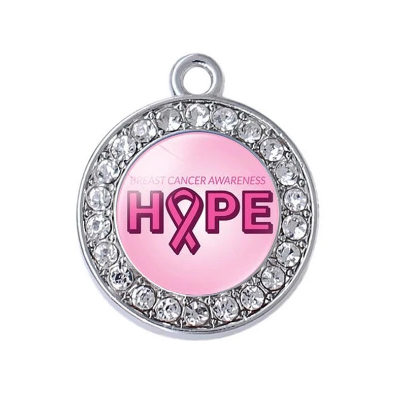 Pink Hope Ribbon Charms Pendant for Jewelry Gift