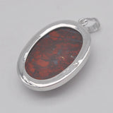 Jasper Stone Bead Oval Pendant Jewelry For Woman Gift