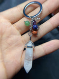Sterling Silver Keychain Tiger Eye Crystal Accessory