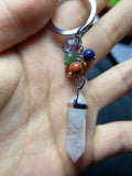 Sterling Silver Keychain Tiger Eye Crystal Accessory