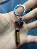 Sterling Silver Keychain Tiger Eye Crystal Accessory
