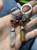 Sterling Silver Keychain Tiger Eye Crystal Accessory