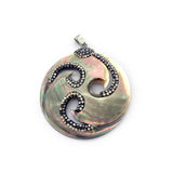 Natural Shell Round Necklace Pendant DIY Jewelry Making Supplies