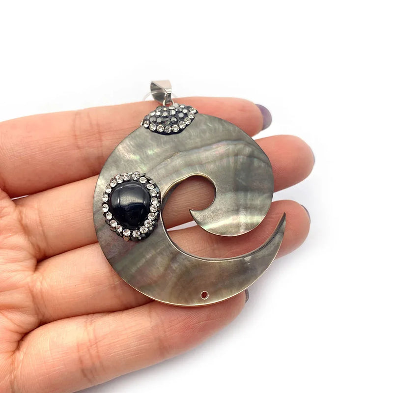 Natural Shell Round Necklace Pendant DIY Jewelry Making Supplies