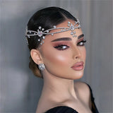 Bohemian Bridal Headband with Rhinestone Hair Accessories