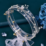 Bohemian Bridal Headband with Rhinestone Hair Accessories