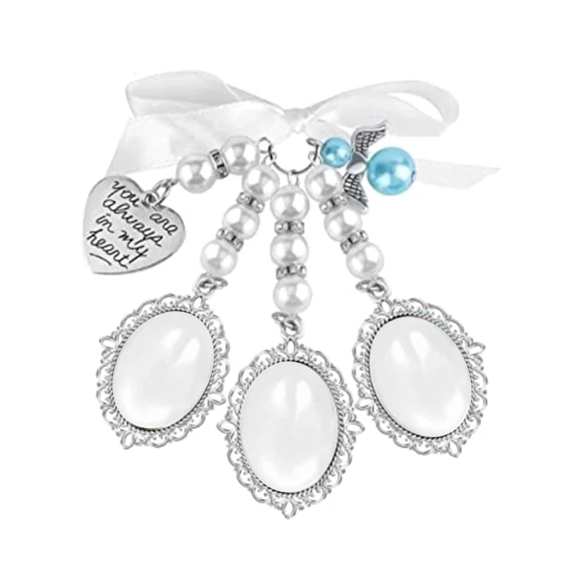 Bridal Angel Wing Photo Bouquet Charm Wedding Pendant