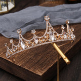 Bridal Crown Headwear Wedding Rhinestones Retro Bridal Crown Headwear