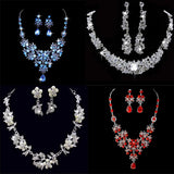 Crystal Rhinestone Bridal Wedding Earrings Necklace