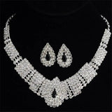 Crystal Rhinestone Bridal Wedding Earrings Necklace