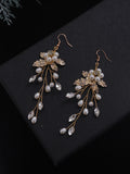Bridal Earring Rhinestone Crystal Pearl Wedding Dangle Earring