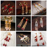 Chinese Style Bridal Earrings Ancientry Ear Studs Wedding Tie Xiuhe Hanfu