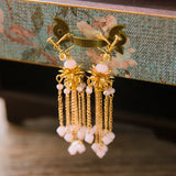 Chinese Style Bridal Earrings Ancientry Ear Studs Wedding Tie Xiuhe Hanfu