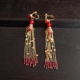 Chinese Style Bridal Earrings Ancientry Ear Studs Wedding Tie Xiuhe Hanfu