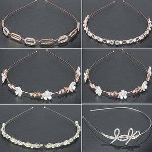Bridal Pearl Rhinestone Headband Flowers Leaves Tiara Wedding Jewelry