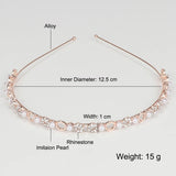 Bridal Pearl Rhinestone Headband Flowers Leaves Tiara Wedding Jewelry