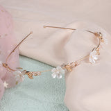 Bridal Pearl Rhinestone Headband Flowers Leaves Tiara Wedding Jewelry