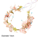 Bridal Flower Crown Floral Headband Pearls Headpiece