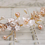 Bridal Headband Faux Pearl Rhinestone Hair Clip Tiara