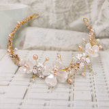Bridal Headband Faux Pearl Rhinestone Hair Clip Tiara