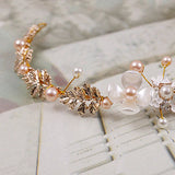 Bridal Headband Faux Pearl Rhinestone Hair Clip Tiara