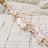 Bridal Headband Faux Pearl Rhinestone Hair Clip Tiara