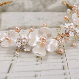 Bridal Headband Faux Pearl Rhinestone Hair Clip Tiara