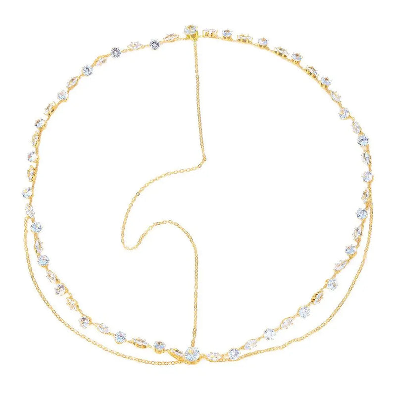 Bohemia Crystal Headband Hair Chain for Bridal Girls
